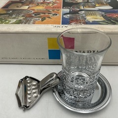 ホットウイスキーセット　グラス、ホルダー、コースター、レモンしぼりのセット　ト　KANARIA HOT WHISKY SET の画像