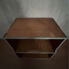 木製　収納　ライトグリーン　古道具　古家具の画像