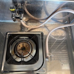 パロマ ガスコンロ（シングル・ステンレス製）PA-E18S 13A 都市ガス用 ガスホース付き
の画像