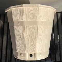 木目調　ガーデニングポット　白の画像