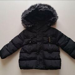 ボリュームファーフード　ダウンジャケット　ブラック100㎝の画像