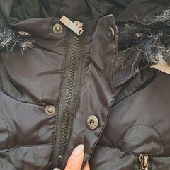 ボリュームファーフード　ダウンジャケット　ブラック100㎝の画像