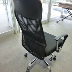①未使用/新品　オフィスチェア【床傷防止！PUキャスター】腰楽ランバーサポート ハイバック ロッキング メッシュ チェア デスクチェア 椅子 イス の画像