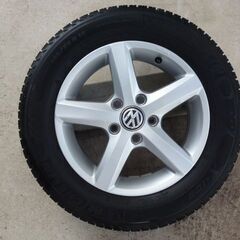 VW純正ホイール+スタッドレス 6J-15インチ PCD112 5穴 オフセット43 ミシュラン X-ICE 195/65R15　2013年製 #ゴルフの画像