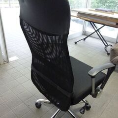②未使用/新品　オフィスチェア【床傷防止！PUキャスター】腰楽ランバーサポート ハイバック ロッキング メッシュ チェア デスクチェア 椅子 イス の画像