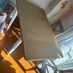 IKEA DANDERYD ドロップリーフテーブル、オーク突板/ホワイト、74/134x80の画像