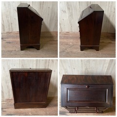 民芸家具 ライティングビューロー 引き出し付き チェスト ワークデスク アンティーク家具 和製アンティーク の画像