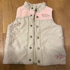 【Ekubo】可愛い！刺繍ワッペン付き ベビー・キッズベスト 80の画像