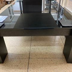 リユースマン倉敷、ロータイプ、ガラステーブル、ブラック、テーブルの画像