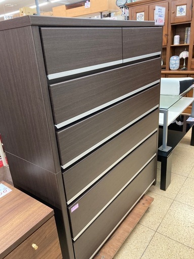 リユースマン倉敷、6段チェスト、木目ブラウン、衣類、収納