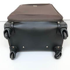 ss7877　RIMINI ソフトキャリーケース ブラウン 南京錠付き 4輪 リミニ スーツケース 茶 ジッパー式 ナイロン 旅行鞄 キャリーバッグ 出張 トラベル キャリーケース 中古の画像