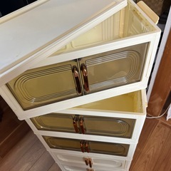 【商談中】収納キャビネット　5段 折りたたみ コンテナ キャスターの画像