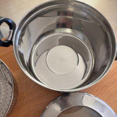 未使用 蒸し器2種付き 調理鍋 の画像
