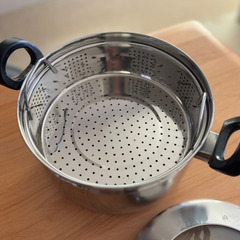 未使用 蒸し器2種付き 調理鍋 の画像