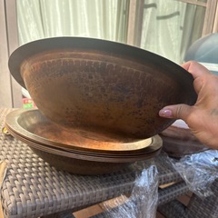 銅のお皿　30cm 8枚の画像