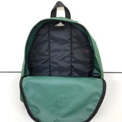ss7883　addidas リュックサック グリーン 無地 ロゴ アディダス ナイロン デイパック リュック 深緑 バッグ かばん Y2K リュックサック 中古の画像