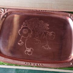 純銅製 飾盆 飾り盆 お盆の画像