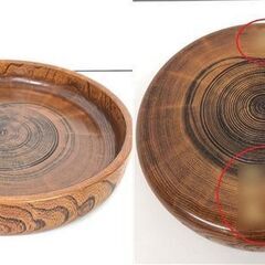 ss7886　桜皮細工 梅鉢 8寸 おまけ付 菓子鉢 直径24cm 朱塗 菓子皿 菓子器 菓子入れ 大皿 丸皿 木製 和食器 菓子鉢 未使用品の画像