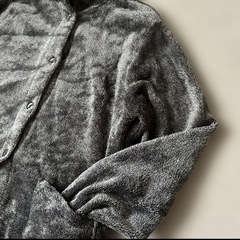 美品 ボアフリースジャケット ルームウェア アウター もこもこ ブラック黒系 部屋着裏起毛Mサイズ の画像