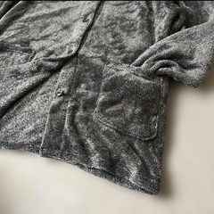 美品 ボアフリースジャケット ルームウェア アウター もこもこ ブラック黒系 部屋着裏起毛Mサイズ の画像