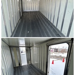 R13.横扉付き 2トン保冷コンテナ 幅184ｃｍ長さ449ｃｍ高さ198ｃｍ コンテナ 物置 倉庫 格安運送　江別市発の画像