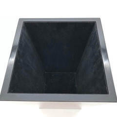 ss7895　ダストボックス スクエア 高さ30cm ブビンガ ウッディ 鏡面仕上げ 象嵌 ブラウン ゴミ箱 四角 ブラウン系 高級感 ダストボックス 未使用品の画像