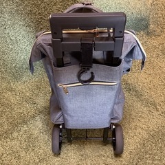 【リサイクルサービス八光】幅36㎝　ジーパン生地キャリーバッグの画像