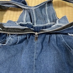 【90】オーバーオール デニム フリル付きの画像