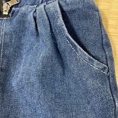 【90】オーバーオール デニム フリル付きの画像