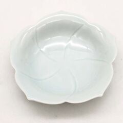 ss7904　亀山窯 和皿揃 青磁桔梗 5枚セット ペールブルー 陶磁器 食器 水色 取り皿 プレート 和食器 取り皿 未使用品の画像