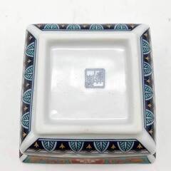 ss7907　 庫山窯 角小鉢揃 錦六方割 5個セット 共箱入 赤絵 煮物鉢 取り鉢 スクエア レトロ 華やか 美濃焼 前畑陶器 和食器 小鉢セット 未使用品の画像