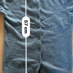 カシミヤ100% カーディガン グレーの画像