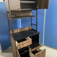 【良品】Rafila 食器棚 ウォールナット 多収納 お洒落 二分割可能 早い者勝ち 引取歓迎 配送OKの画像