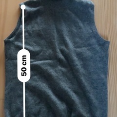 カシミヤタートルネックノースリーブニット グレー の画像