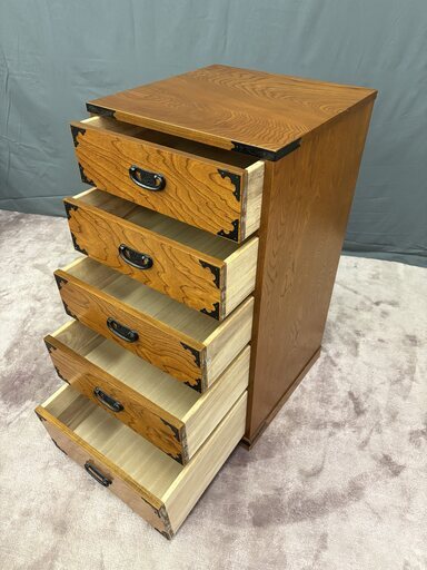 【レトロ家具】駿河タンス ５段チェスト｜整理箪笥