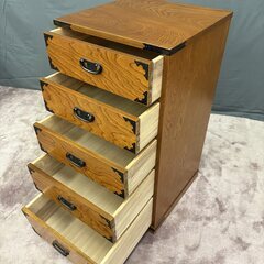 【レトロ家具】駿河タンス ５段チェスト 整理箪笥の画像