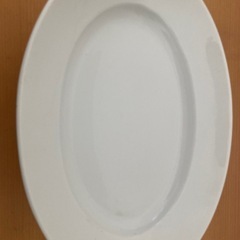 36cmオバールプレート 白　5枚(中古)の画像