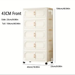 【商談中】収納キャビネット　5段 折りたたみ コンテナ キャスターの画像