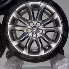 最終値下げ‼️大特価‼️ガリ傷なし‼️マツダアクセラスポーツBMホイール7J 18インチ　114.3 5穴　タイヤ215 45 18インチ　4本セットの画像