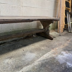 流木ベンチ　ガーデニングの画像