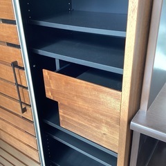 ⭐️春日市⭐️レンジボード⭐️シギヤマ家具⭐️収納力⭐️木目調⭐️スライド式⭐️定価192,000円⭐️No2046の画像