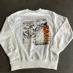 白トレーナー　バックプリント　130から140　の画像