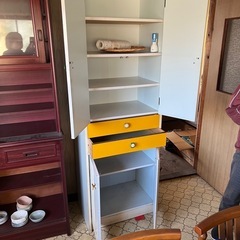 昭和レトロ ポップな収納棚  ラック 食器棚 家具  古道具の画像