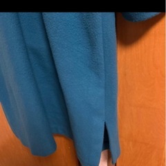 レディース　コート　青　洗濯機で洗濯可能の画像