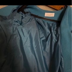 レディース　コート　青　洗濯機で洗濯可能の画像