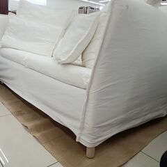 ★リユースのサカイ日立店★HJ8351 IKEA ソファ ホワイト H75×D93×W160 クリーニング済み の画像