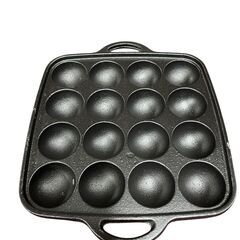石崎資材 鉄たこ焼きプレート 16穴 カセットコンロ用の画像