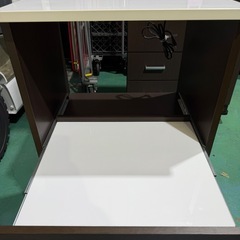 レジンボード レンジ台 ウォールナット 縦1000奥450横540mm【美品】の画像