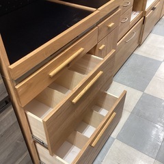 ⭐️春日市⭐️レンジボード⭐️東馬⭐️木目調⭐️モダン⭐️ホワイトオーク材⭐️ナチュラル⭐️定価104,600円⭐️No2159の画像