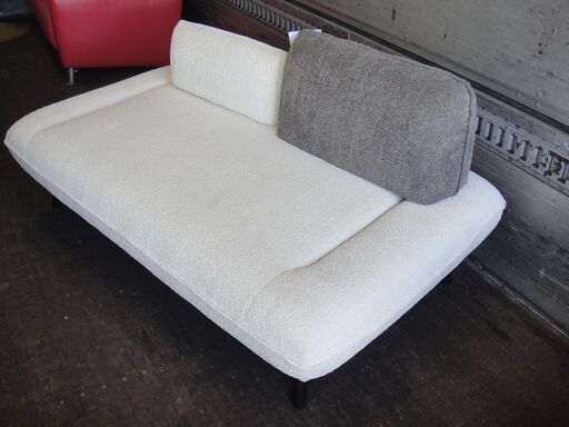 2人掛け アイランドソファ ベージュ/ブラウン 幅163×奥行き95×座面高43cm アモル【モノ市場安城店】013